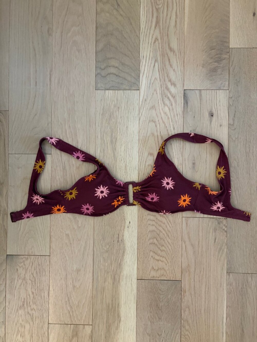 Old Navy Brown Sunburst Bikini Top Textured Size Medium